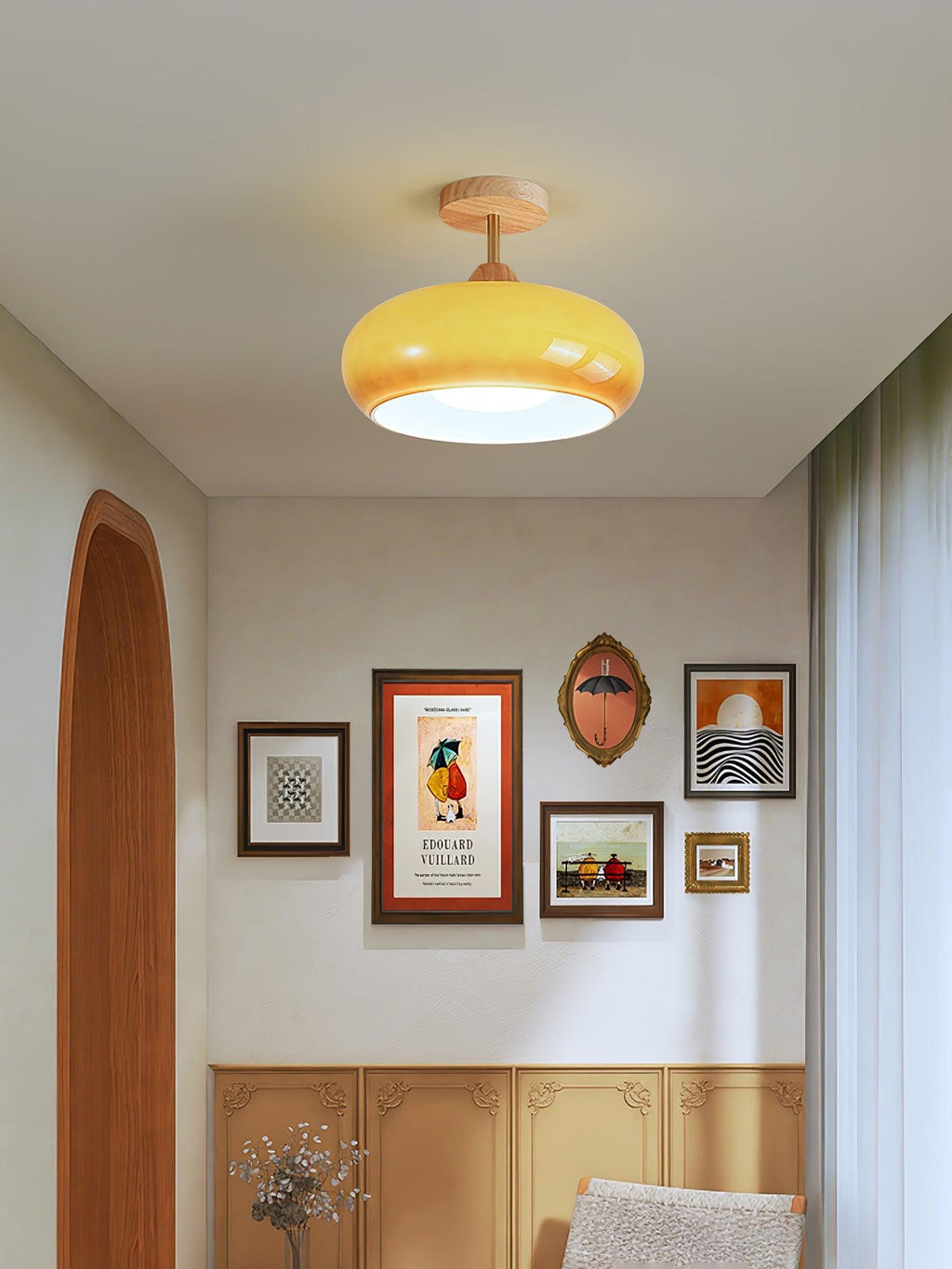 Plafonnier ceiling light shown in a gallery-style interior setting
