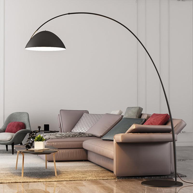 Verse arc floor lamp full view in a minimalist space