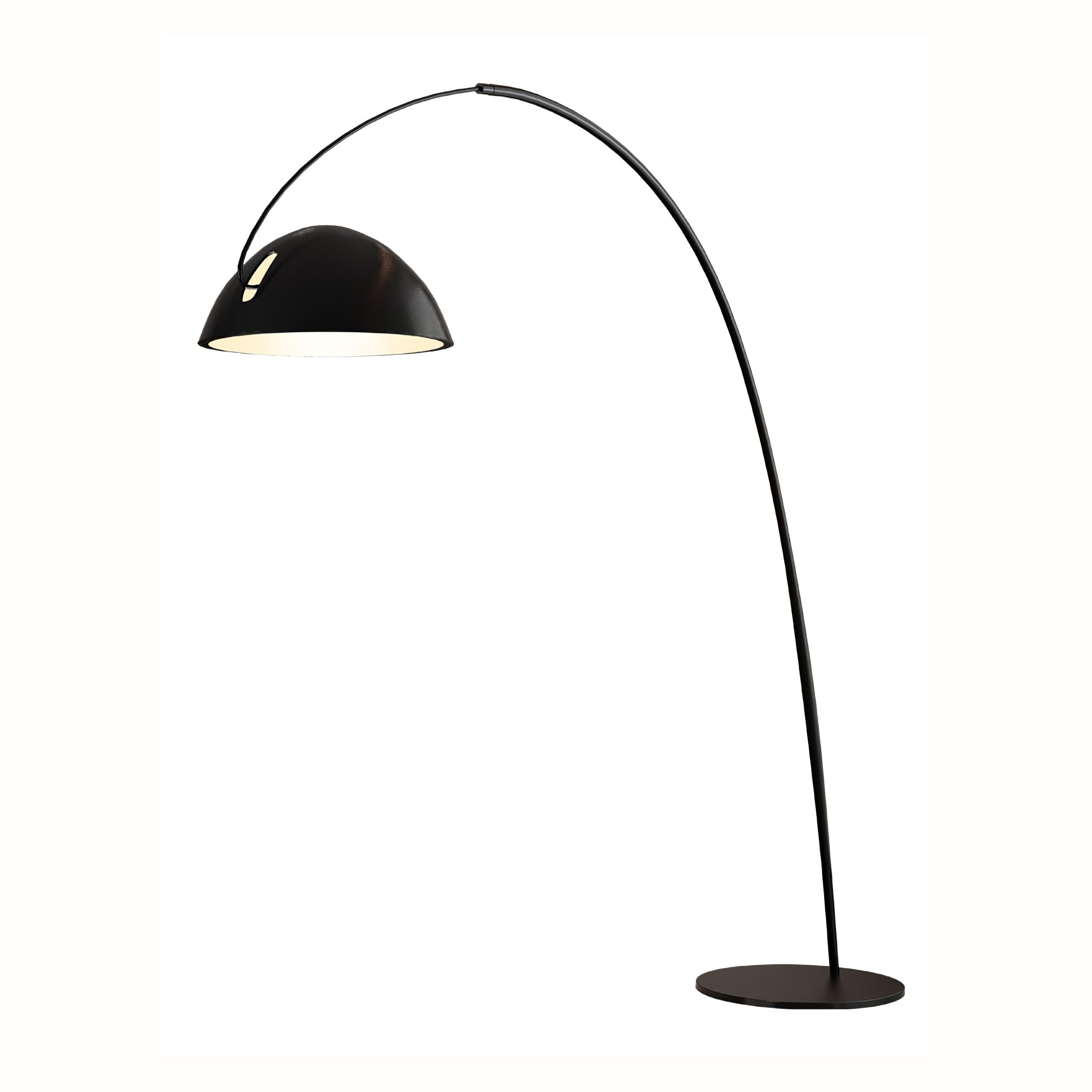 Verse arc floor lamp full view in a bright open space