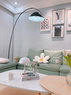 Verse arc floor lamp tapered stem and base in detail