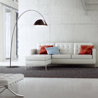 Verse arc floor lamp profile in a minimalist room