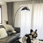 Verse arc floor lamp detail of the flexible arching arm
