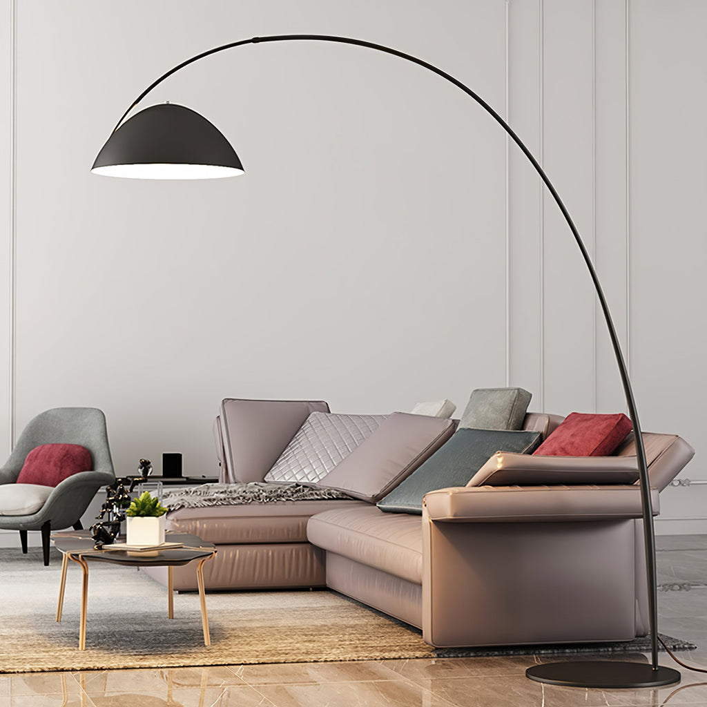 Verse arc floor lamp profile showing the arc and tapered stem