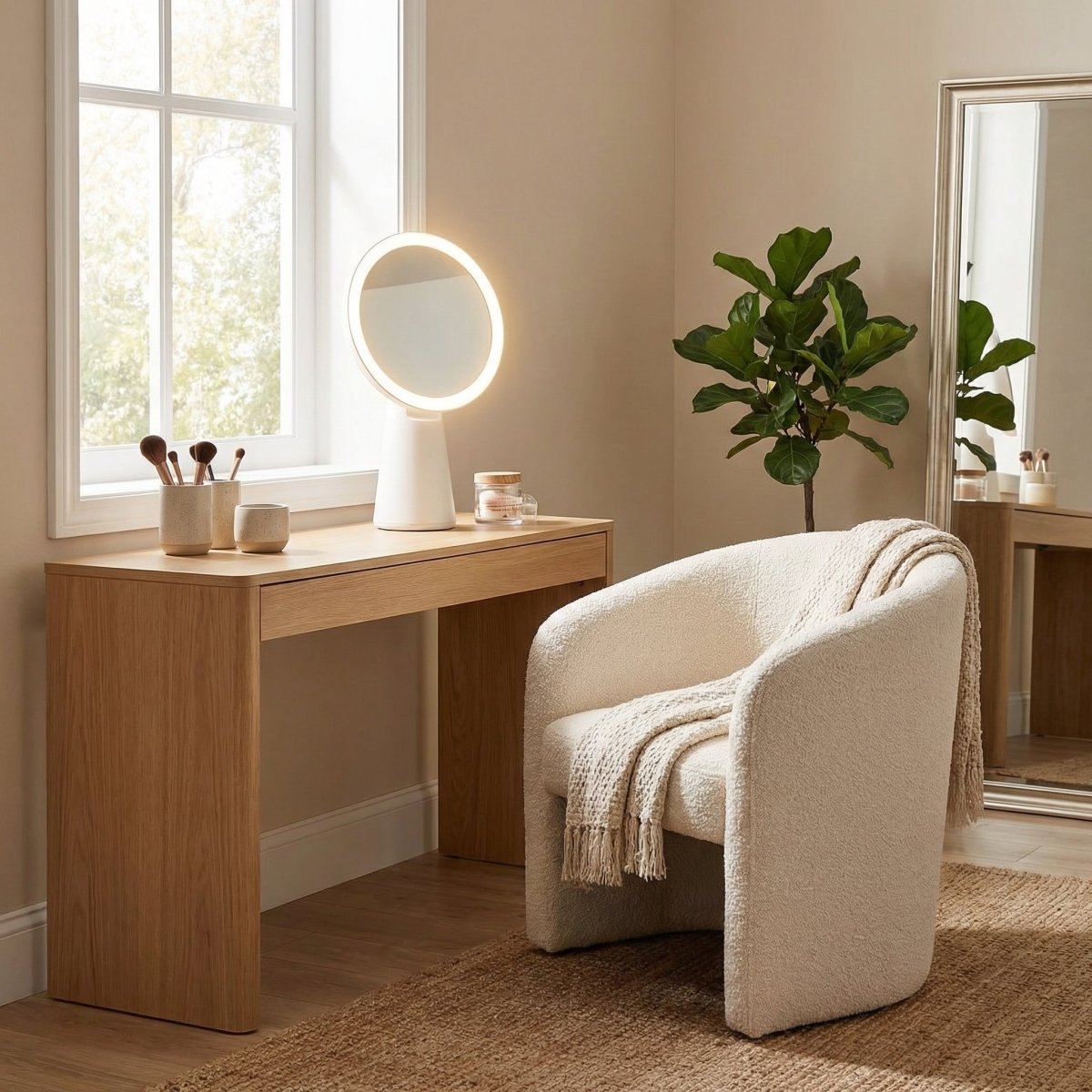 Portable Mirror With Adjustable Lighting And Rechargeable LED Illumination