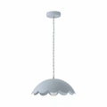 Powder Blue Pendant Light With Floral Accent Vintage Style 12 Inch