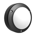 Tasha rund utendørs vegglampe i aluminium, matt svart LED-vegglampe