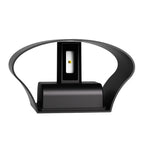 Magda Adjustable LED Outdoor Wall Light, Black Aluminum, Dual-Head