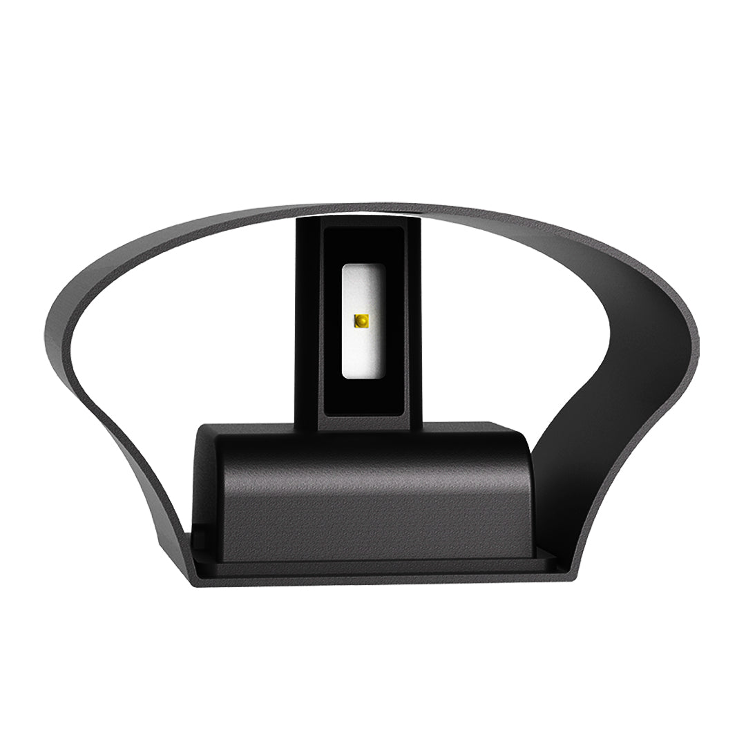 Magda Adjustable LED Outdoor Wall Light, Black Aluminum, Dual-Head