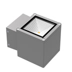 Applique murale extérieure en aluminium moulé sous pression, finition gris sable, lumière LED chaude  