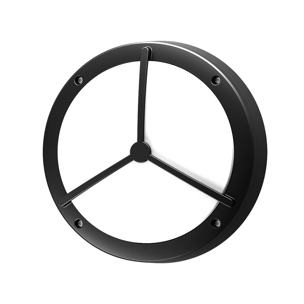 Trisection stjernedesign rund udendørs væglampe, minimalistisk sort