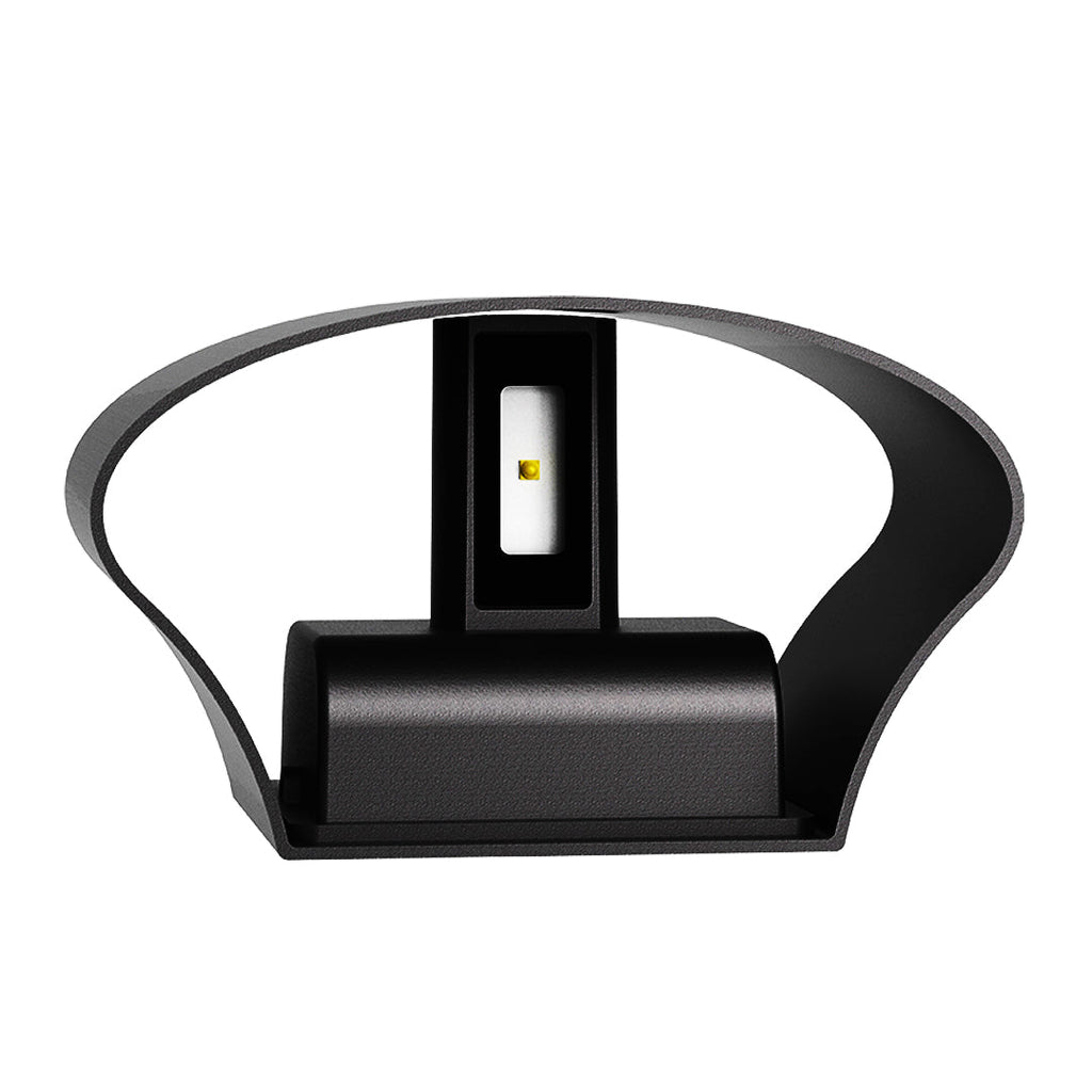 Magda Adjustable LED Outdoor Wall Light, Black Aluminum, Dual-Head