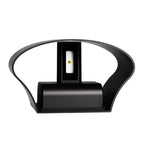 Magda Adjustable LED Outdoor Wall Light, Black Aluminum, Dual-Head