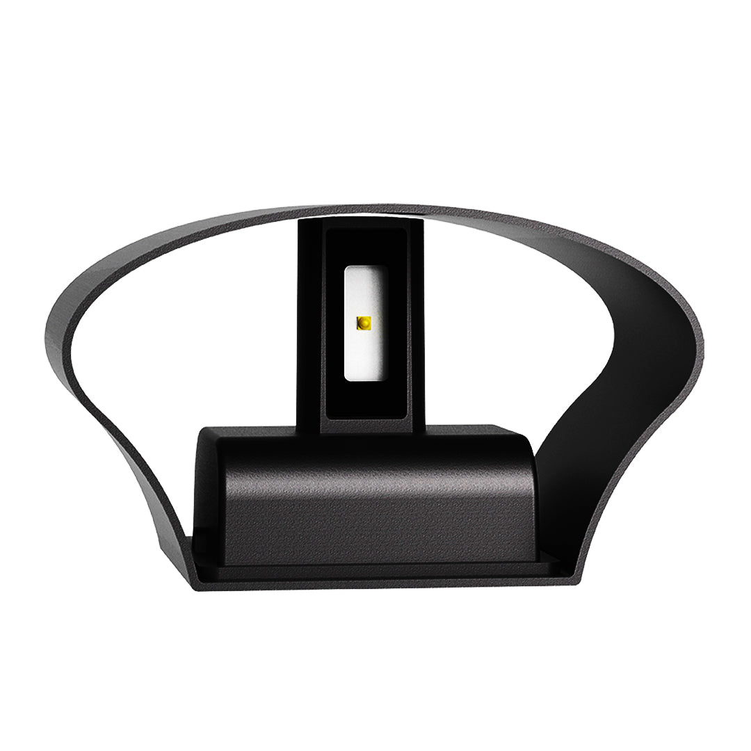 Magda Adjustable LED Outdoor Wall Light, Black Aluminum, Dual-Head