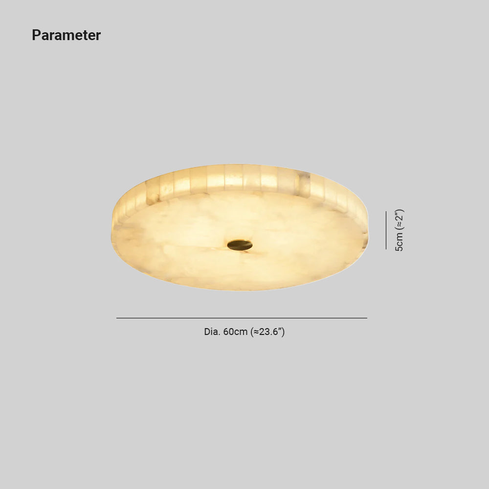 Dimension drawing for the Kristy ceiling lamp showing 60 cm (23.6 in) diameter and 5 cm (2 in) depth