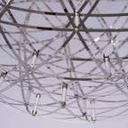 Spark Ball Pendant Light, Stainless Steel Sphere, Warm White LED
