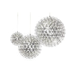 Spark Ball Pendant Light, Stainless Steel Sphere, Warm White LED