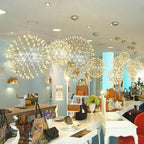 Spark Ball Pendant Light, Stainless Steel Sphere, Warm White LED