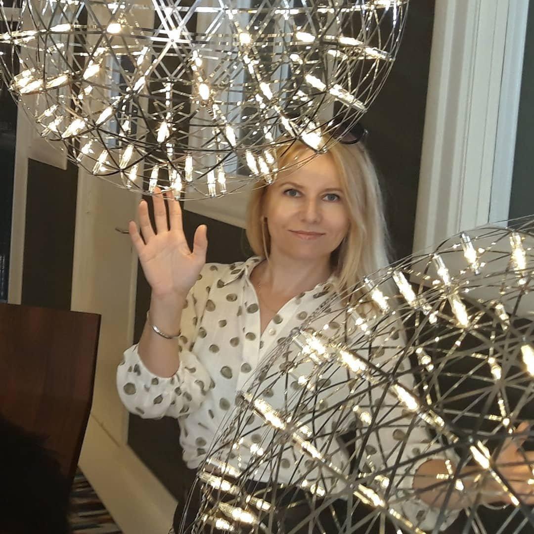 Spark Ball Pendant Light, Stainless Steel Sphere, Warm White LED
