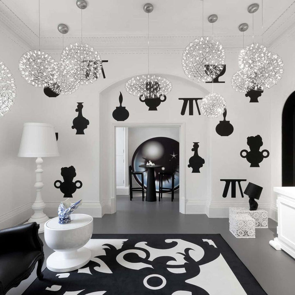 Spark Ball Pendant Light, Stainless Steel Sphere, Warm White LED