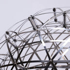 Spark Ball Pendant Light, Stainless Steel Sphere, Warm White LED