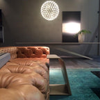 Spark Ball Pendant Light, Stainless Steel Sphere, Warm White LED