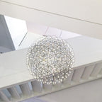 Spark Ball Pendant Light, Stainless Steel Sphere, Warm White LED