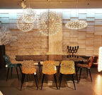 Spark Ball Pendant Light, Stainless Steel Sphere, Warm White LED