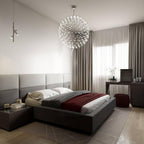 Spark Ball Pendant Light, Stainless Steel Sphere, Warm White LED