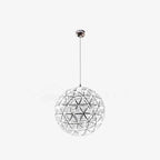 Spark Ball Pendant Light, Stainless Steel Sphere, Warm White LED