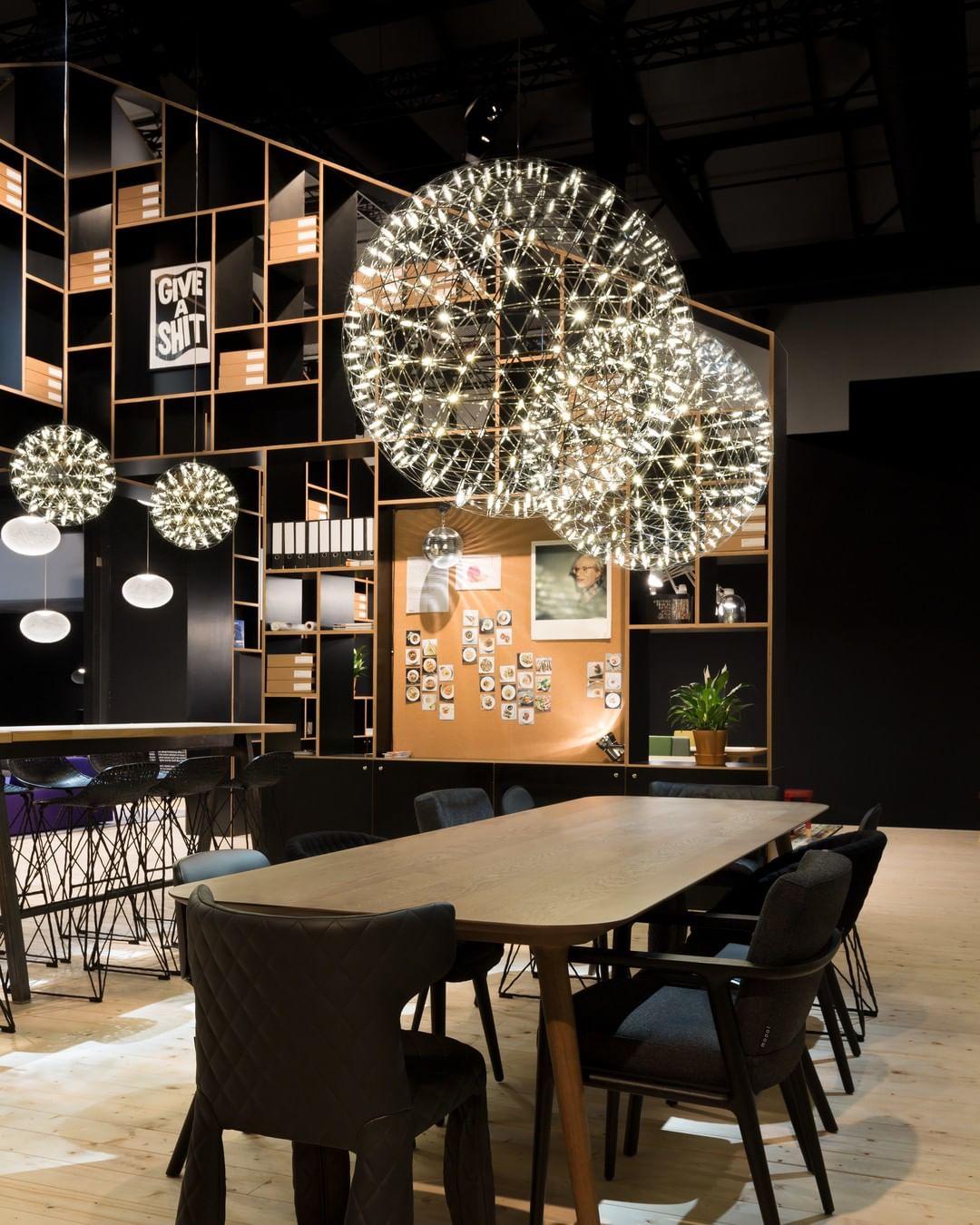 Spark Ball Pendant Light, Stainless Steel Sphere, Warm White LED
