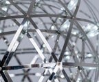 Spark Ball Pendant Light, Stainless Steel Sphere, Warm White LED