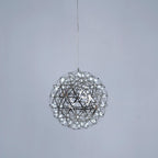 Spark Ball Pendant Light, Stainless Steel Sphere, Warm White LED