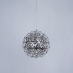 Spark Ball Pendant Light, Stainless Steel Sphere, Warm White LED