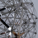 Spark Ball Pendant Light, Stainless Steel Sphere, Warm White LED