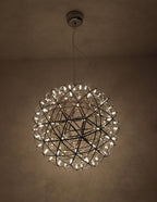 Spark Ball Pendant Light, Stainless Steel Sphere, Warm White LED