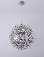 Spark Ball Pendant Light, Stainless Steel Sphere, Warm White LED