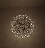 Spark Ball Pendant Light, Stainless Steel Sphere, Warm White LED