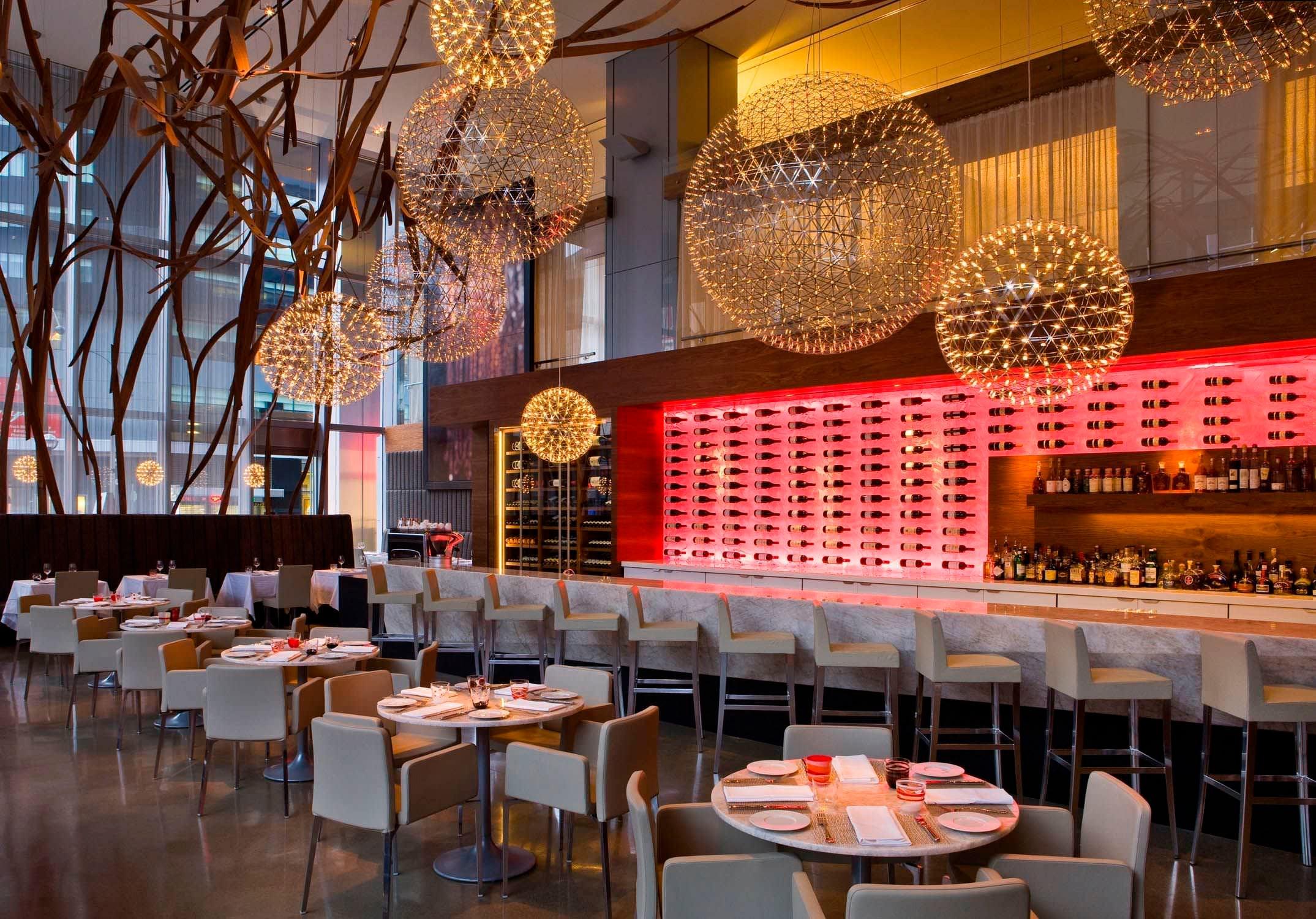 Spark Ball Pendant Light, Stainless Steel Sphere, Warm White LED