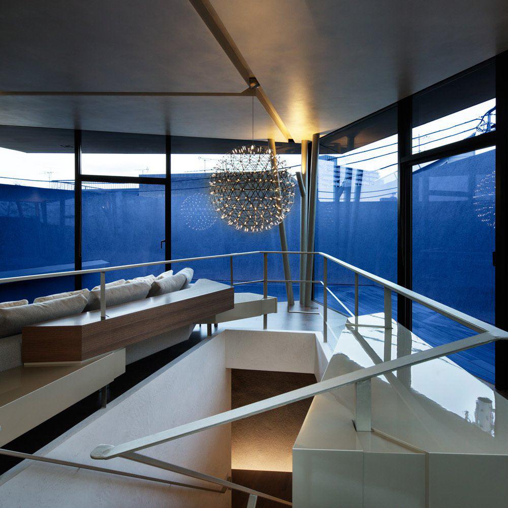 Spark Ball Pendant Light, Stainless Steel Sphere, Warm White LED