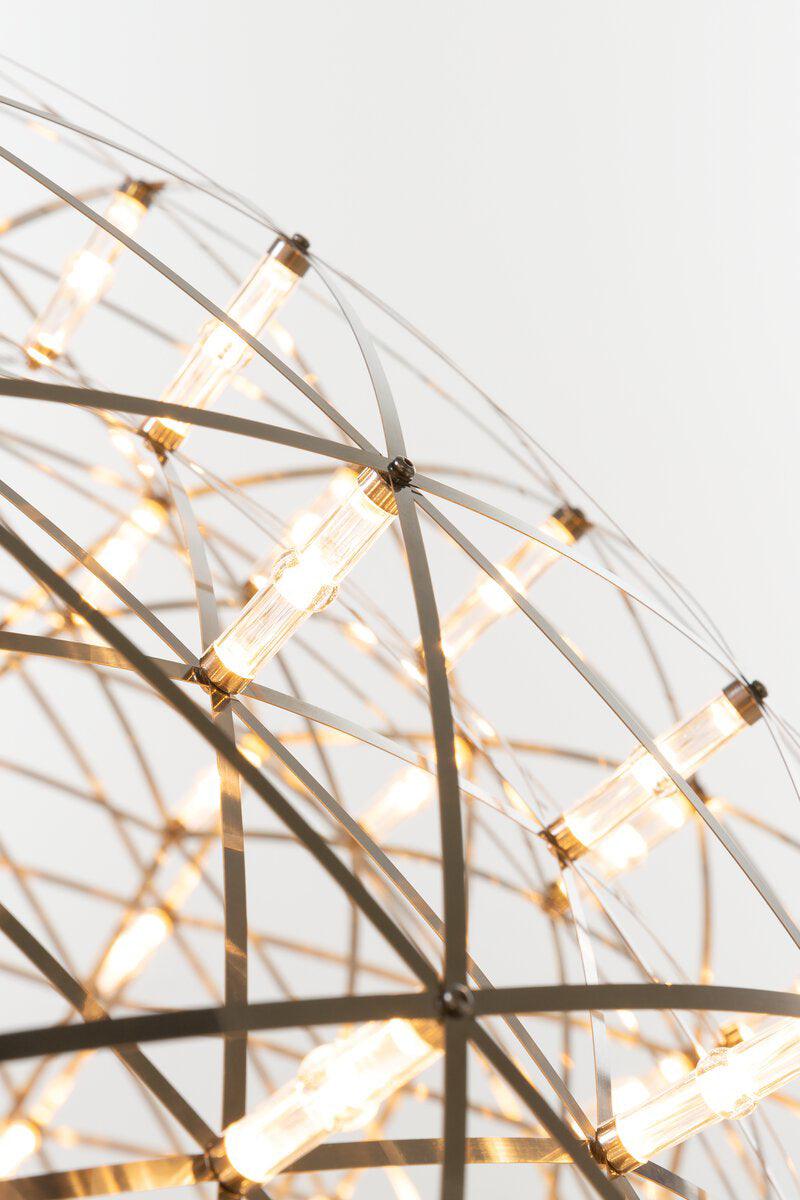 Spark Ball Pendant Light, Stainless Steel Sphere, Warm White LED