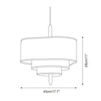 Ophel Fabric Pendant Light in Green, Adjustable Wire, Two Sizes