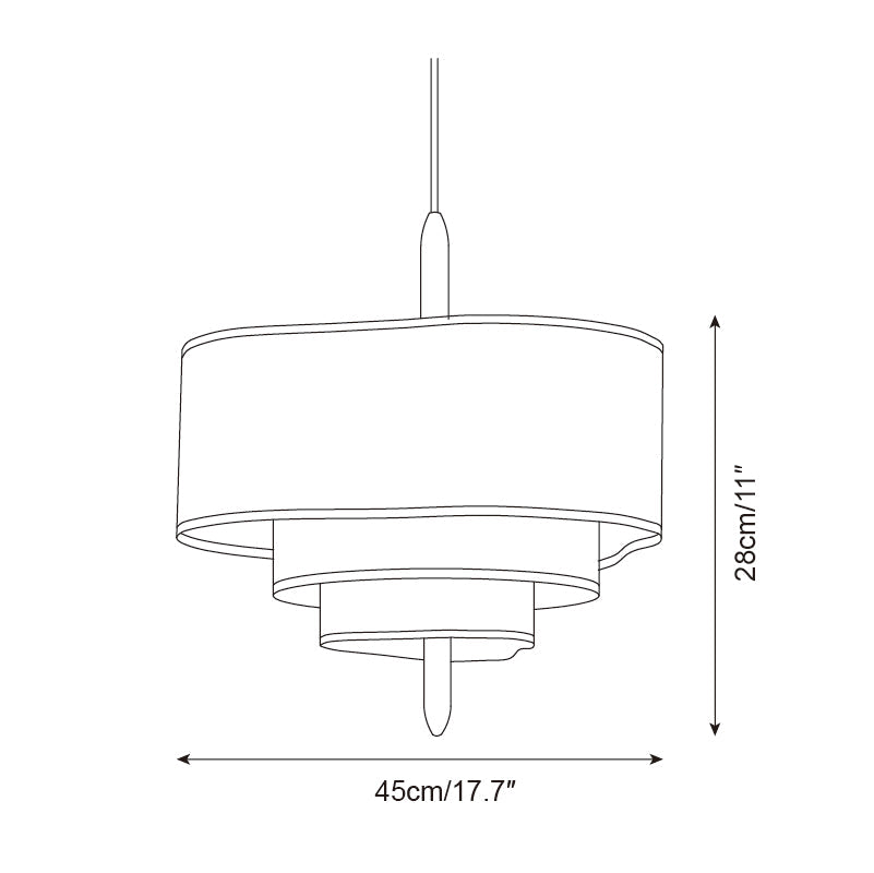 Ophel Fabric Pendant Light in Green, Adjustable Wire, Two Sizes
