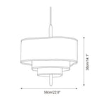 Ophel Fabric Pendant Light in Green, Adjustable Wire, Two Sizes