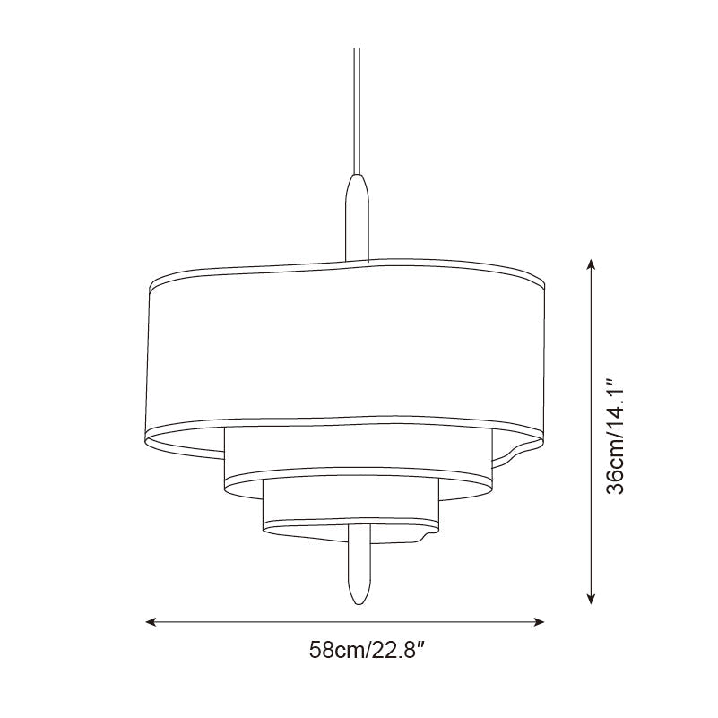 Ophel Fabric Pendant Light in Green, Adjustable Wire, Two Sizes