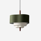 Ophel Fabric Pendant Light in Green, Adjustable Wire, Two Sizes