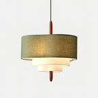 Ophel Fabric Pendant Light in Green, Adjustable Wire, Two Sizes