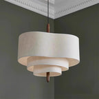 Ophel Fabric Pendant Light in Green, Adjustable Wire, Two Sizes