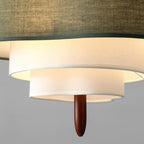 Ophel Fabric Pendant Light in Green, Adjustable Wire, Two Sizes