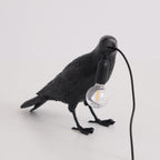 Bordlampe, ravn i harpiks, E14 Edison-pære, hvid eller sort