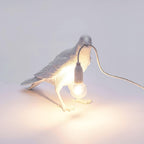 Bordlampe, ravn i harpiks, E14 Edison-pære, hvid eller sort
